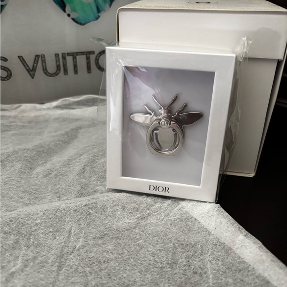 Dior Silver Bee Phone Ring Holder/Authentic